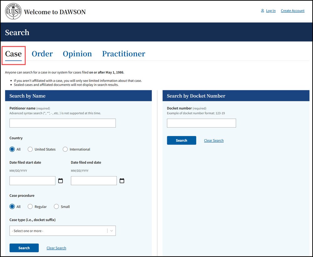 image of find a case view