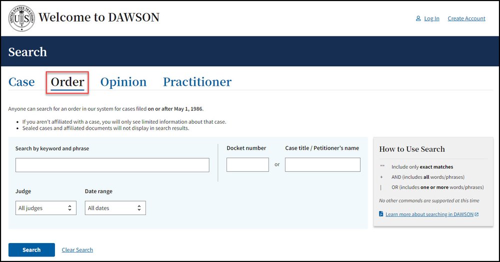 DAWSON Search Image - Public Access